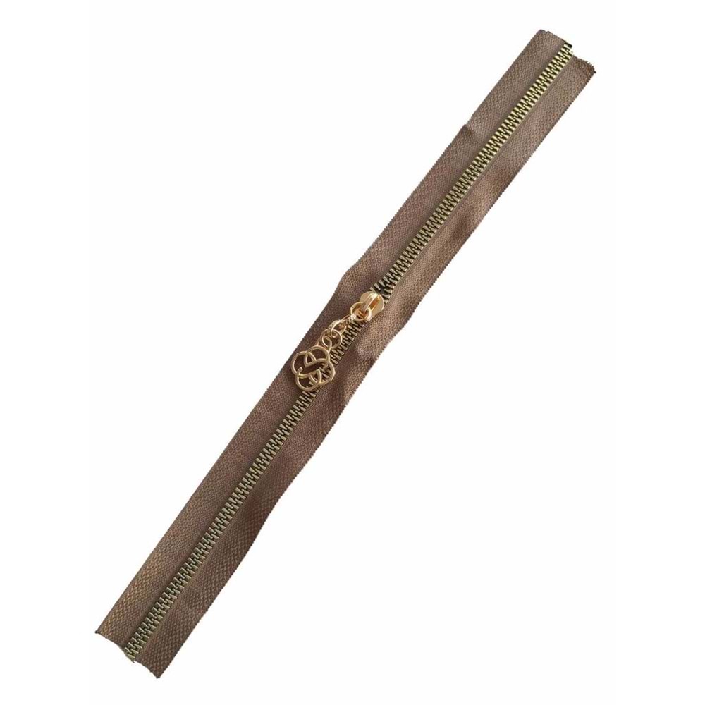 Çanta Aksesuar Başlıklı Fermuar 40 Cm Light Gold Metal Vizon