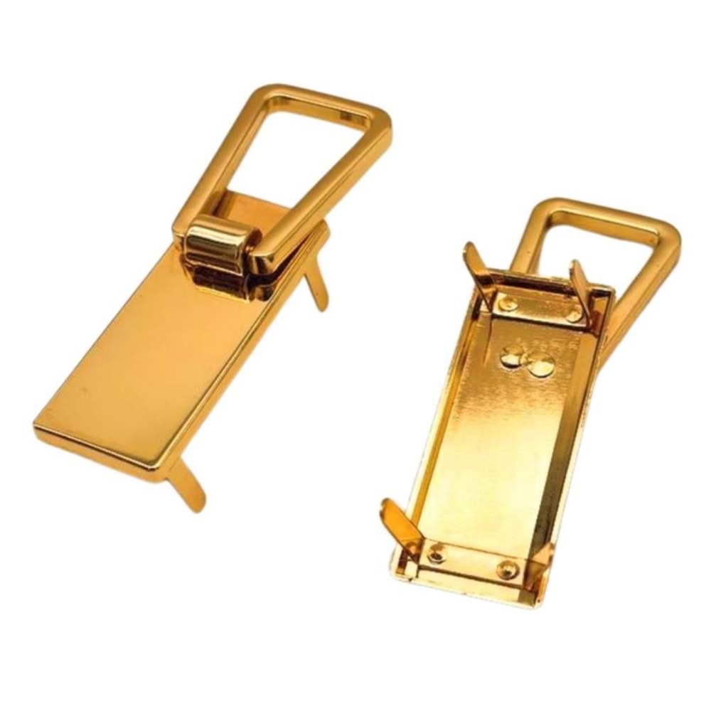Çanta Aksesuar Light Gold Renk Dikdörtgen Model Kulpluk 2 Adet