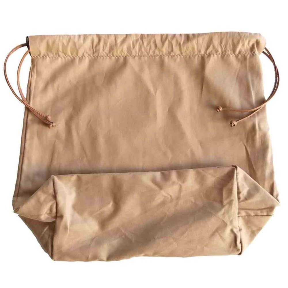 Çanta Aksesuar Örgü Çantaya Hazır Astar Tabanlı Büzgülü 22X12Cm Sütlü Kahve