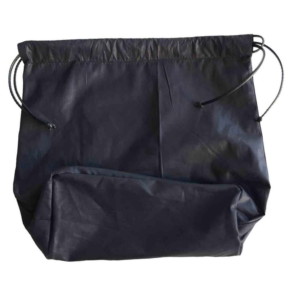 Çanta Aksesuar Örgü Çantaya Hazır Astar Tabanlı Büzgülü 22X12Cm Siyah