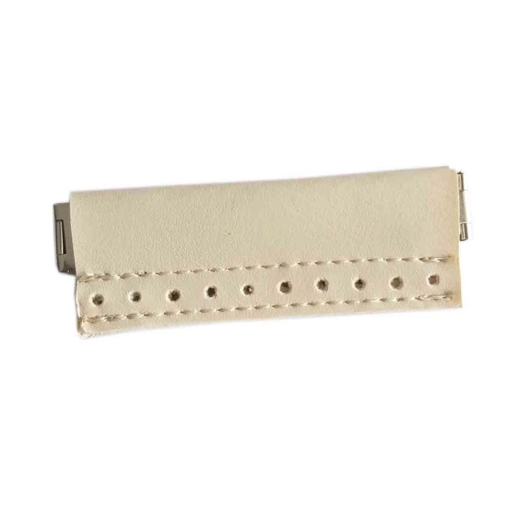 Çanta Aksesuar Derili Mini Metal Çanta Ağzı Krem 9X3 Cm