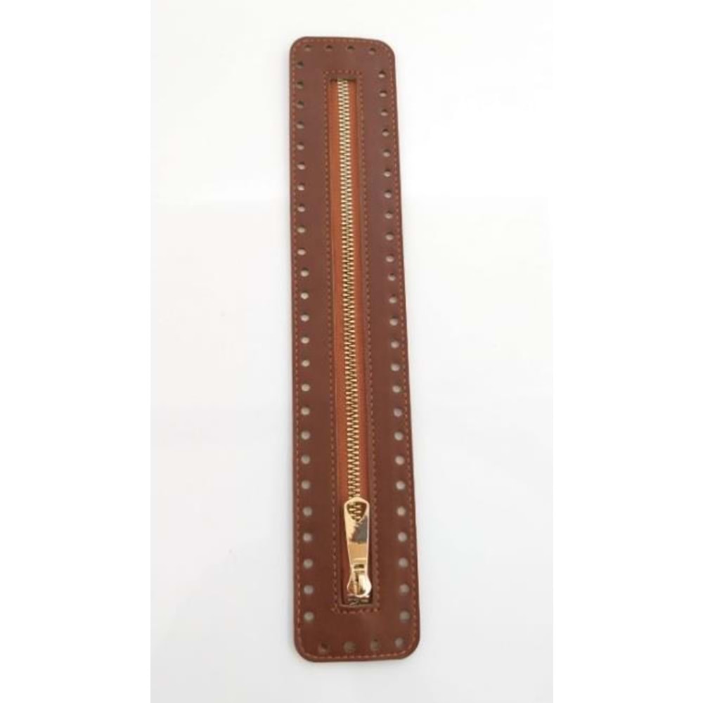 Çanta Aksesuar Derili Fermuar Yeni Model Taba 30 Cm Light Gold