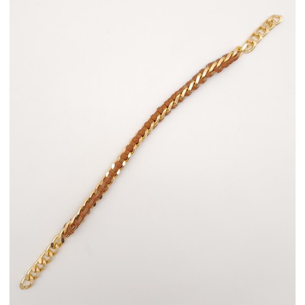 Çanta Aksesuar 40 cm Derili Zincir Taba Renk Light Gold Metalli
