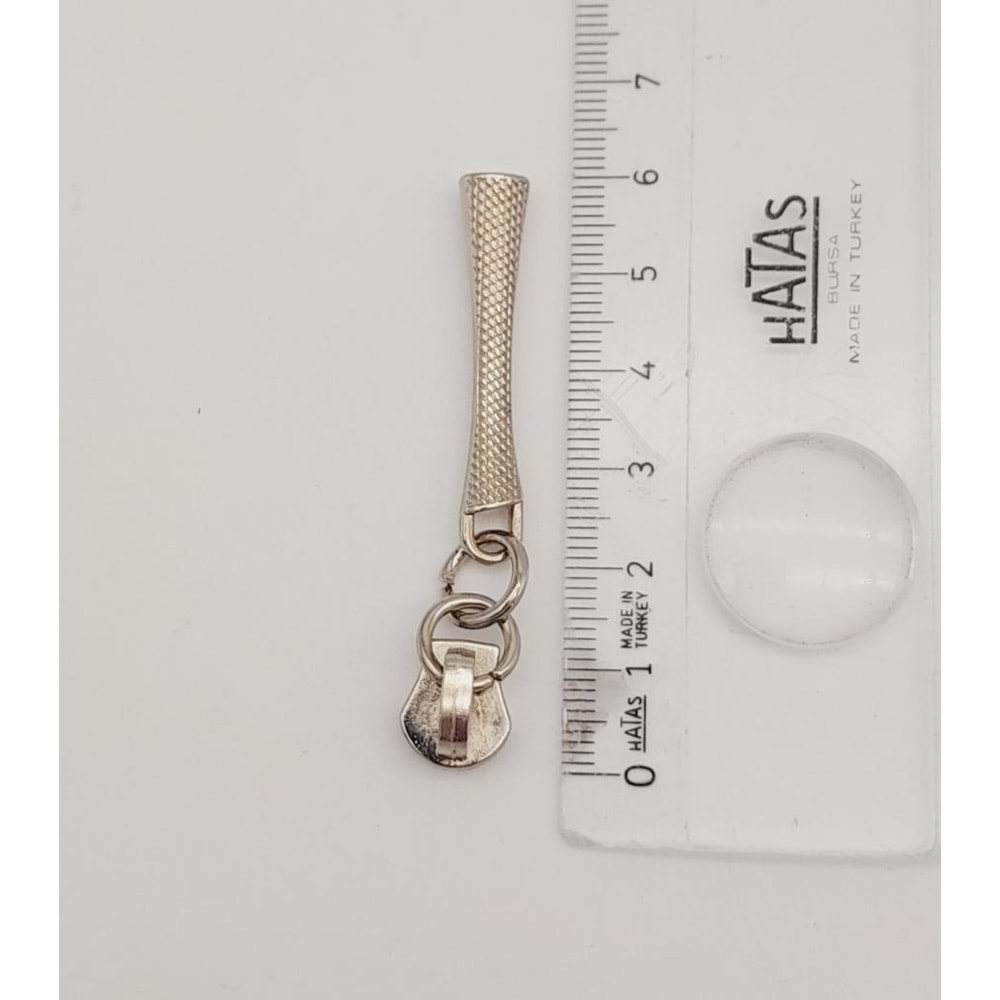 Çanta Aksesuar Gümüş Renk 6 Cm Fermuar Başı