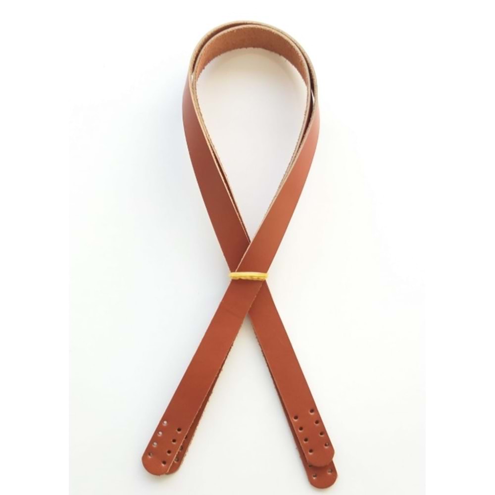 Çanta Aksesuar Taba Renk Gerçek Deri 70X2 Cm Çift Sap