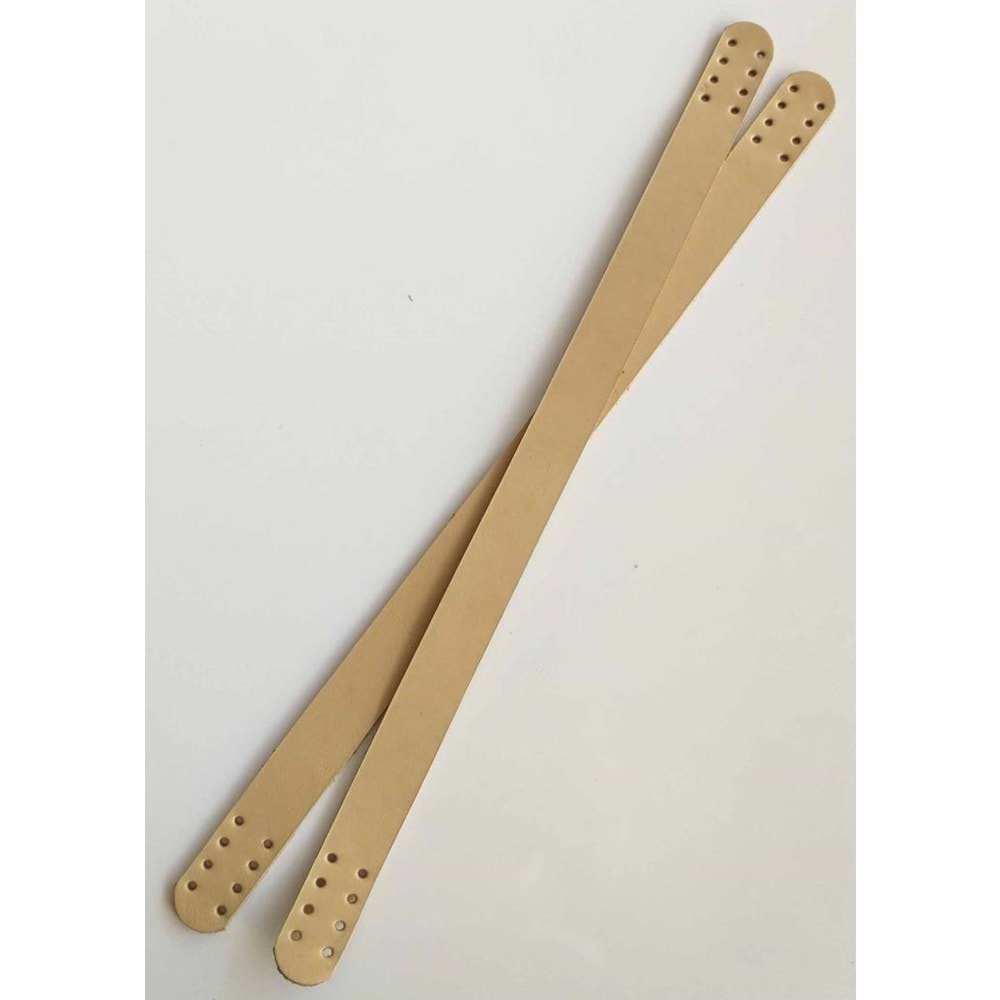 Çanta Aksesuar 35X2 Cm Gerçek Deri Çift Sap Ham Renk