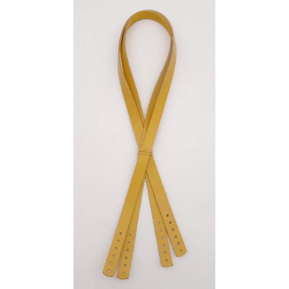 Çanta Aksesuar Gerçek Deri 70x1.2 cm Limon Küfü Renk Çift Çanta Sapı