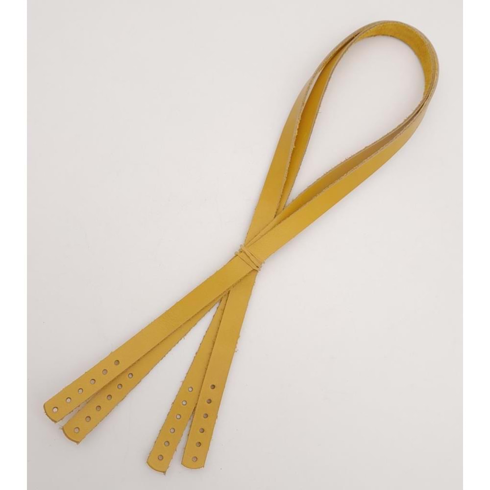 Çanta Aksesuar Gerçek Deri 70x1.2 cm Limon Küfü Renk Çift Çanta Sapı