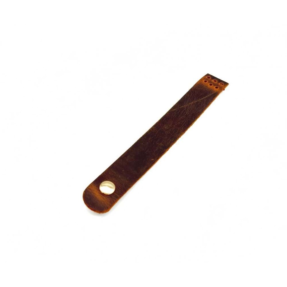 Çanta Aksesuar 18x2,3 cm Crazy Oil Hardal Sarı Gerçek Deri Düz Çanta Kapağı Light Gold Metalli