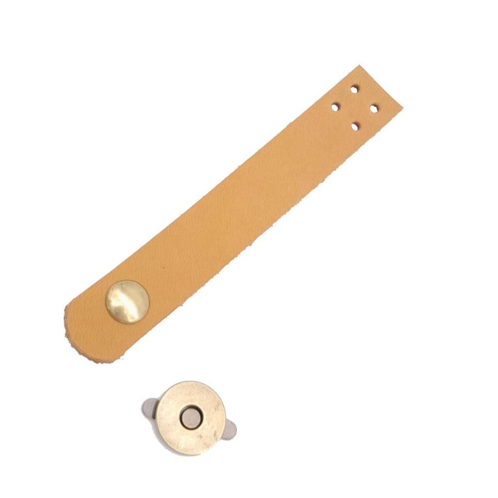 Çanta Aksesuar 11x2 cm Açık Taba Gerçek Deri Düz Çanta Kapağı Antik Metalli
