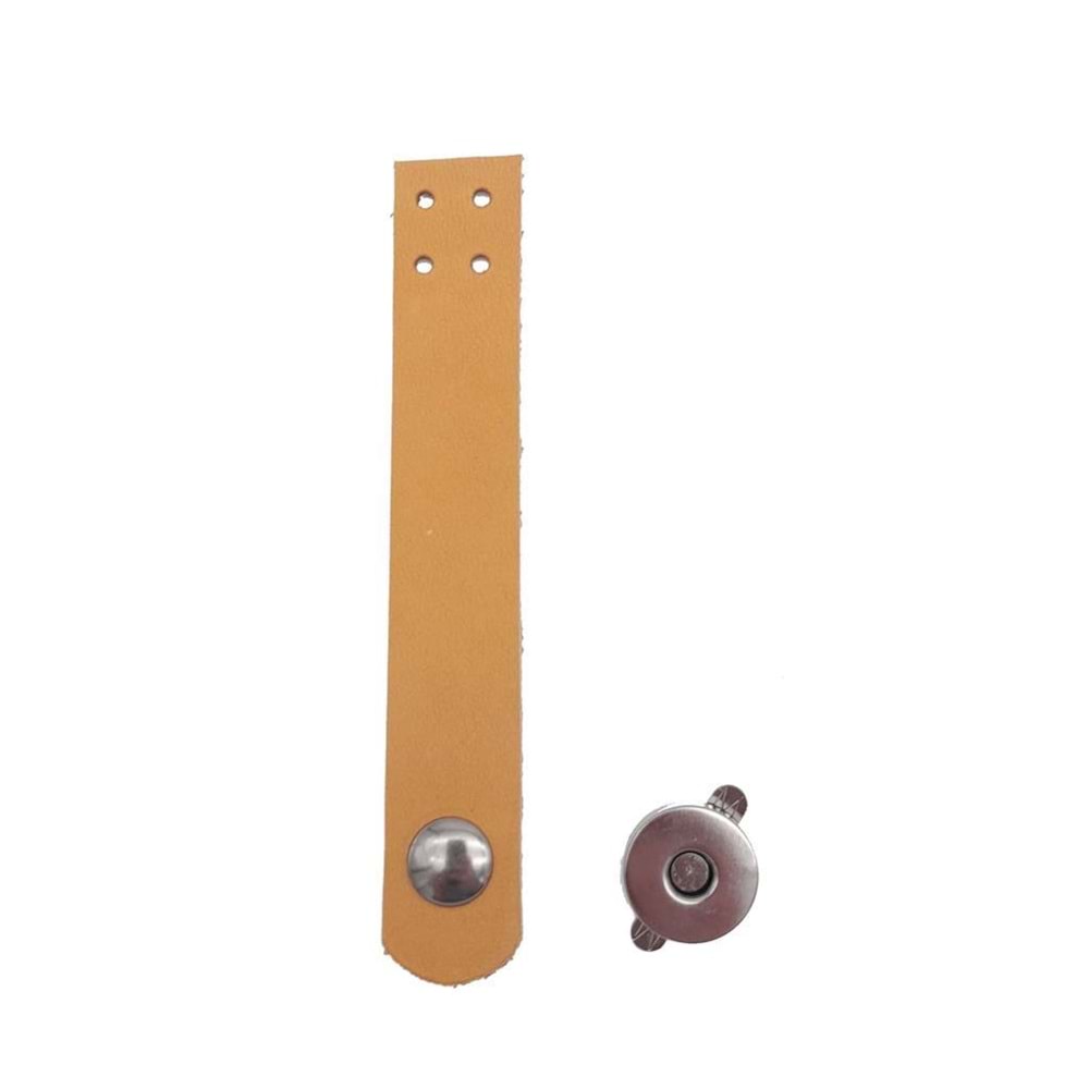 Çanta Aksesuar 11x2 cm Açık Taba Gerçek Deri Düz Çanta Kapağı Füme Metalli