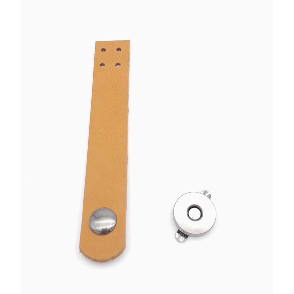 Çanta Aksesuar 11x2 cm Açık Taba Gerçek Deri Düz Çanta Kapağı Füme Metalli