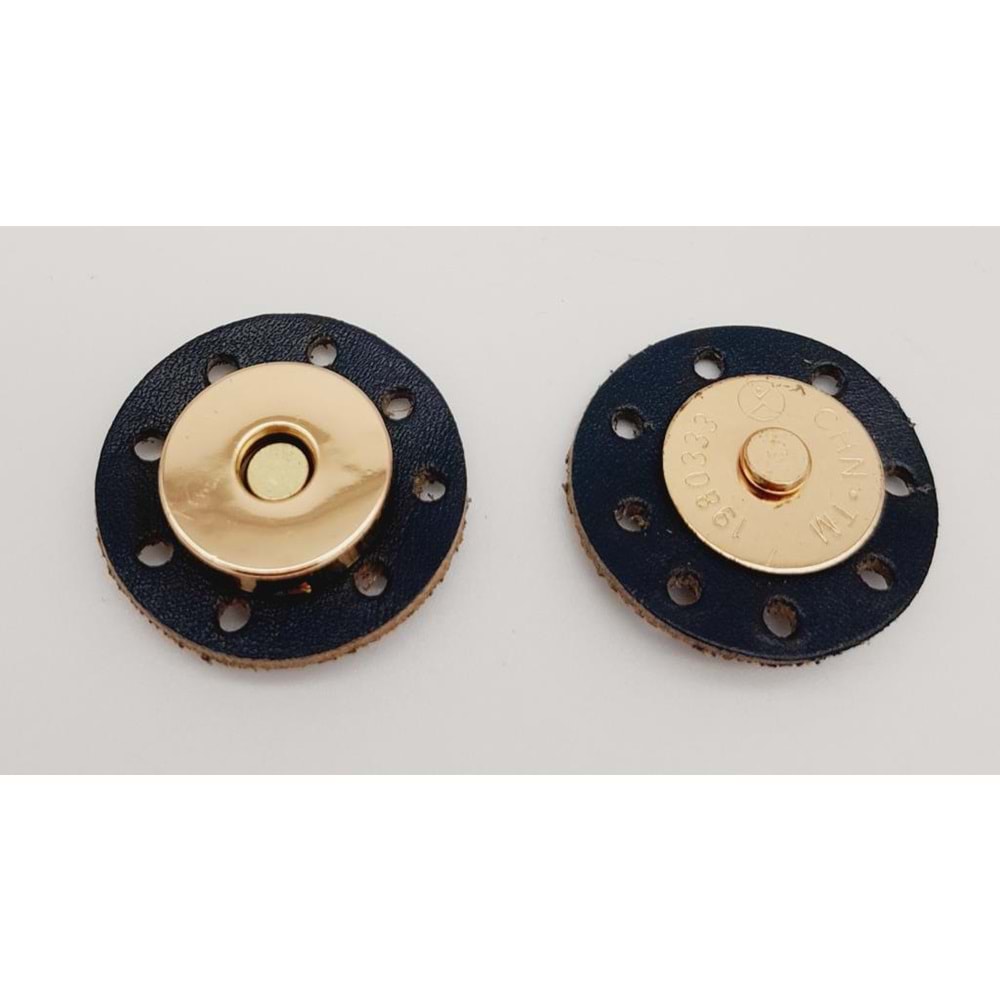 Çanta Aksesuar Gerçek Derili Mıknatıslı Çıtçıt Lacivert Light Gold Metalli