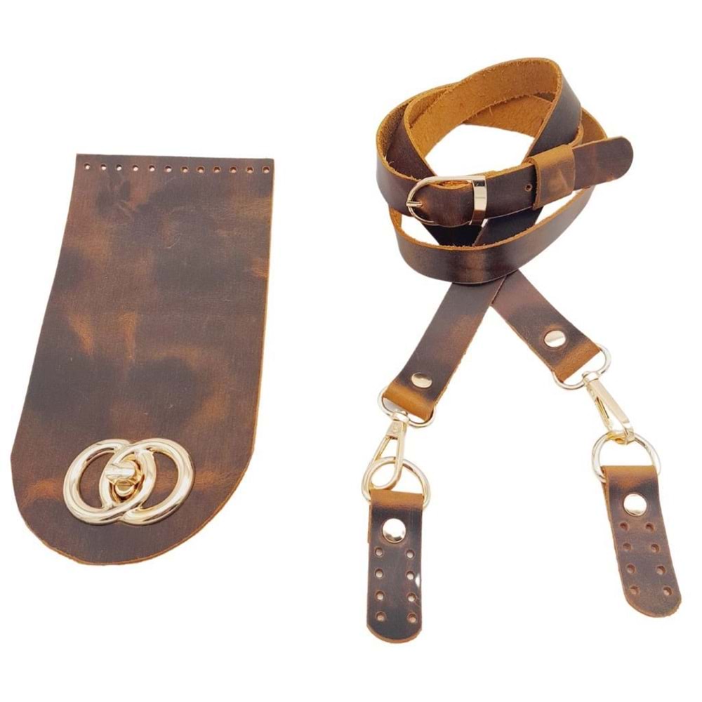 Çanta Aksesuar Crazy Oil Hardal Sarı Gerçek Deri Dual Model Çanta Seti Light Gold Metalli