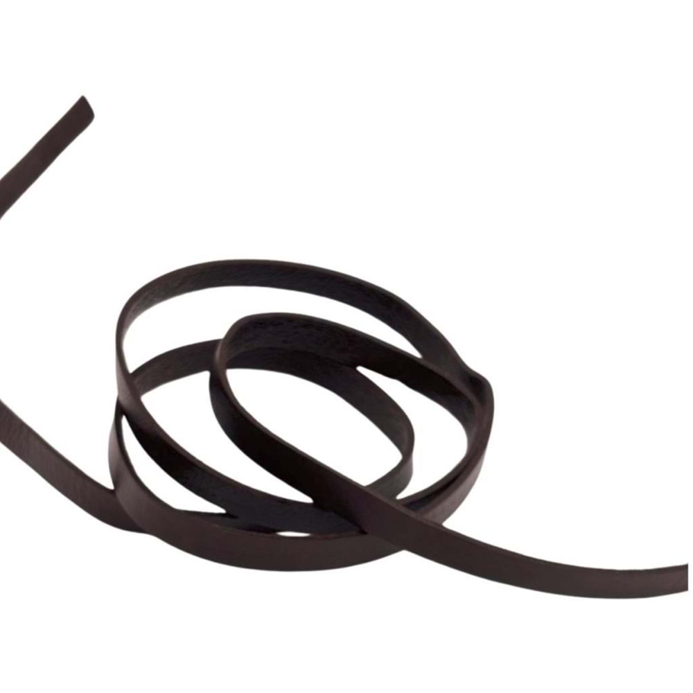 Çanta Aksesuar Koyu Kahve Renk Gerçek Deri 8 mm Şerit Deri İp