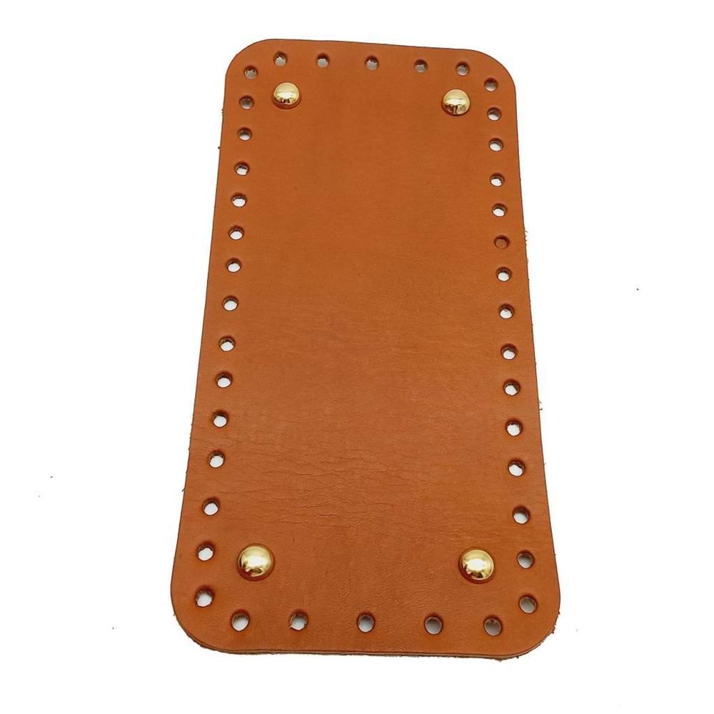Çanta Aksesuar Gerçek Deri Taba 25X12 cm Dikdörtgen Light Gold Metalli Çanta Tabanı