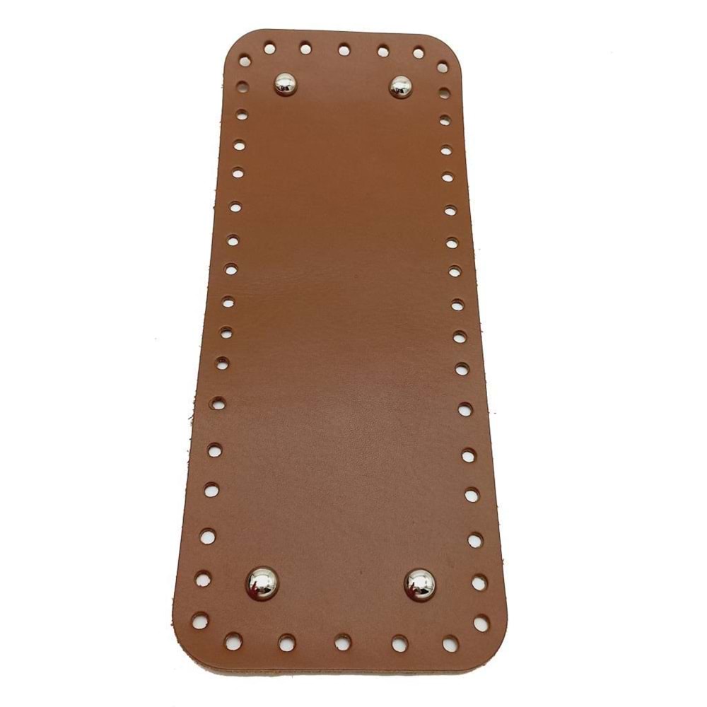 Çanta Aksesuar Gerçek Deri Sütlü Kahve 30X12 cm Dikdörtgen Gümüş Metalli Çanta Tabanı