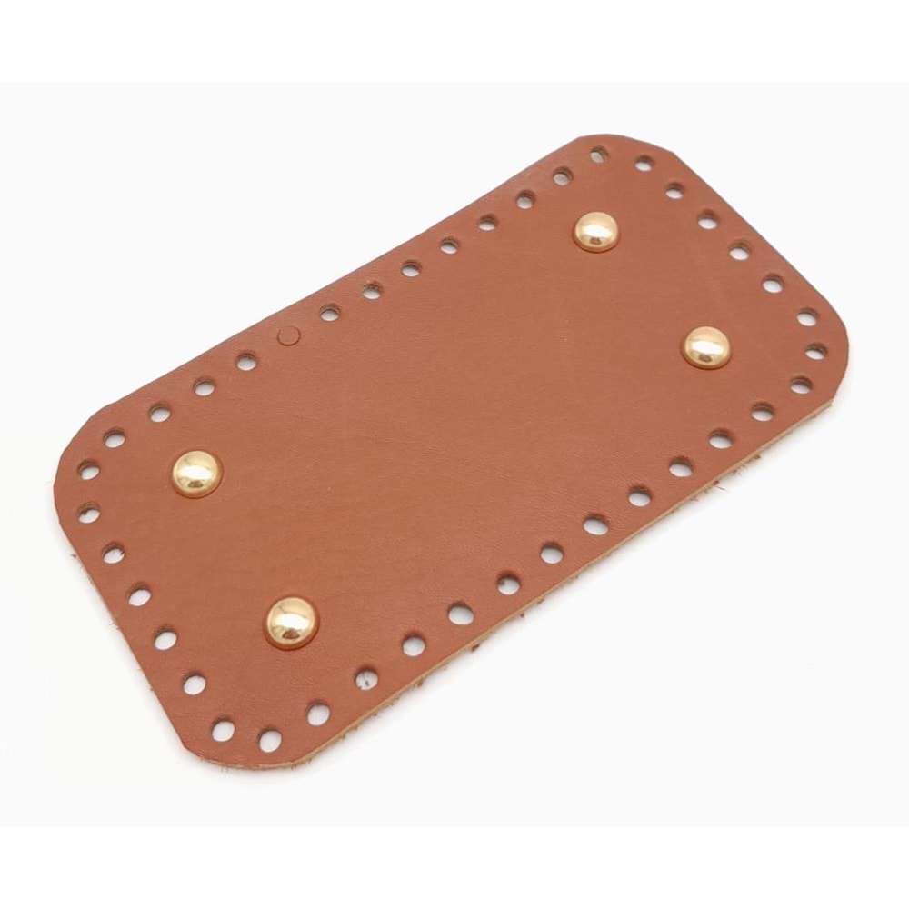 Çanta Aksesuar Gerçek Deri Taba 15X8 cm Dikdörtgen Light Gold Metalli Çanta Tabanı