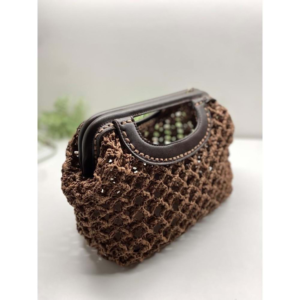 Çanta Aksesuar 25 cm Suni Derili Taba Renk Gizli Çanta Bursu Yeni Model