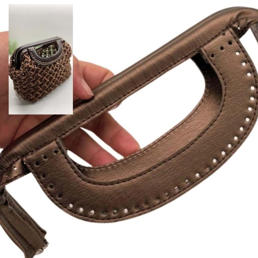 Çanta Aksesuar 25 cm Suni Derili Bakır Renk Gizli Çanta Bursu Yeni Model