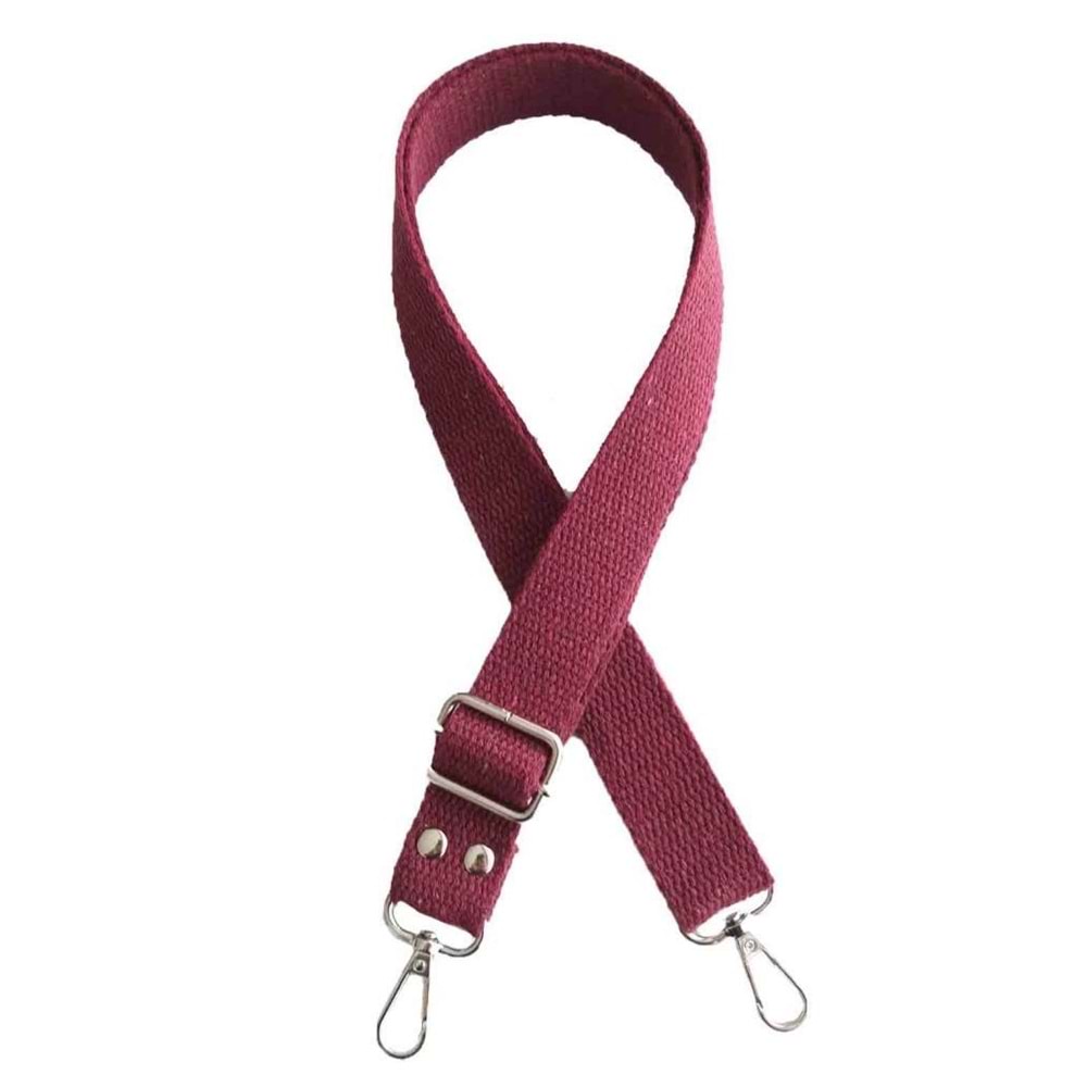 Çanta Aksesuar Bordo Pamuklu Kolon Ayarlamalı Çanta Sapı