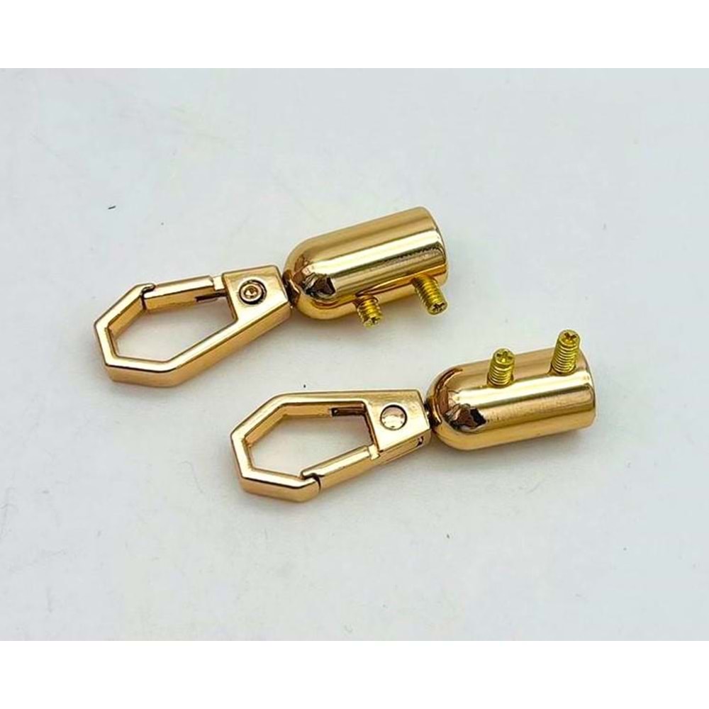 Çanta Aksesuar 9 mm Light Gold Renk Kancalı Kovan 2 Adet