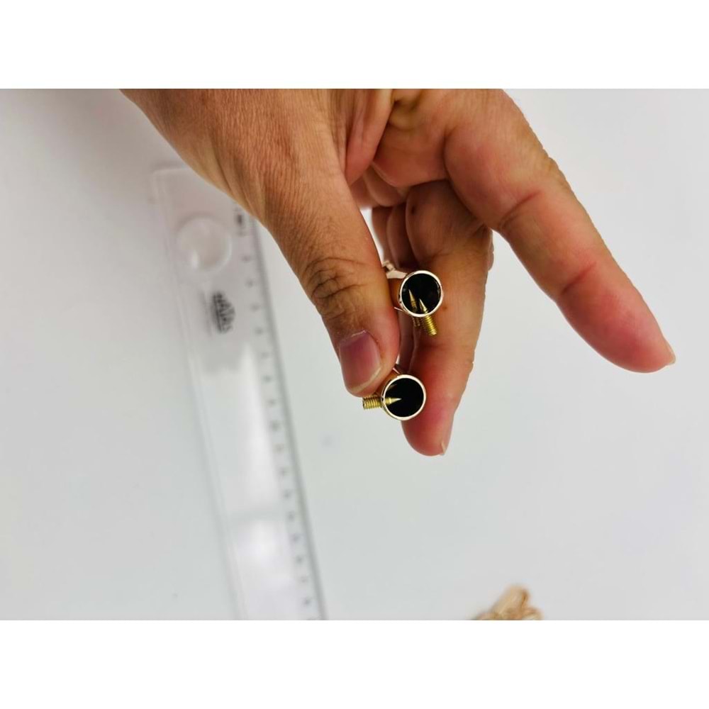 Çanta Aksesuar 9 mm Light Gold Renk Kancalı Kovan 2 Adet