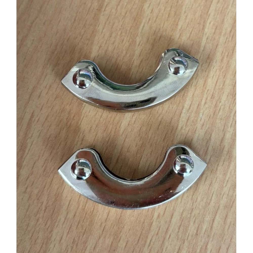 Çanta Aksesuar 2 Li Gümüş Renk Köşe Aparatı Oval Model