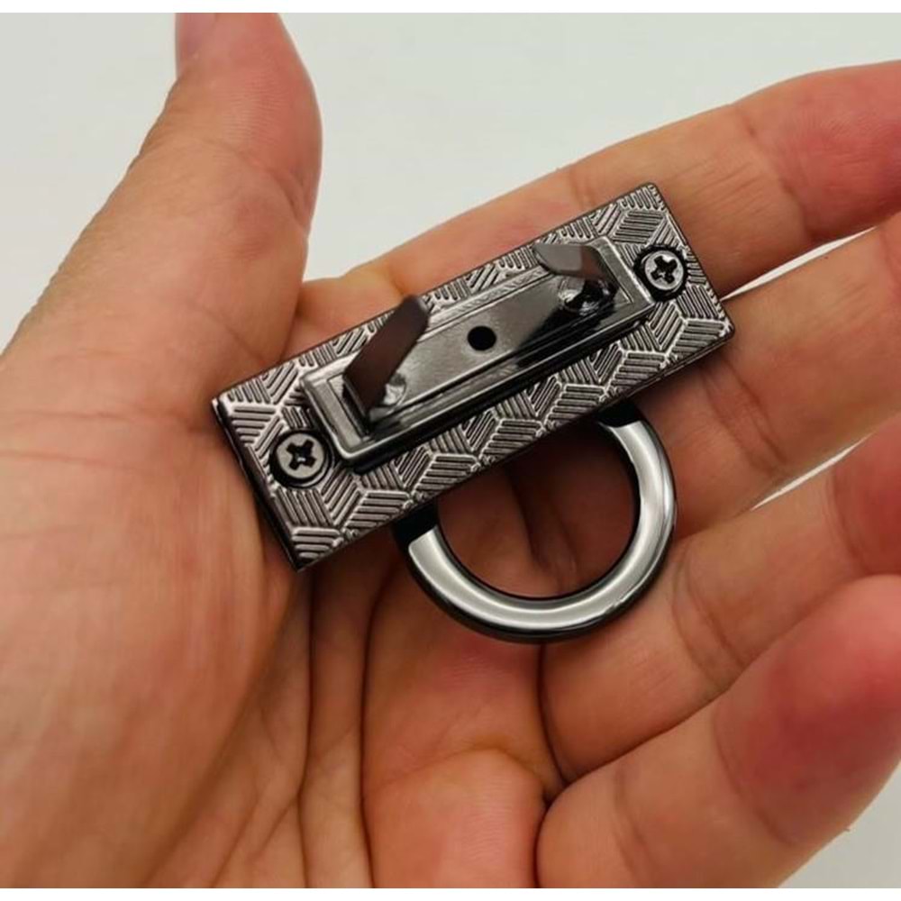 Çanta Aksesuar 4.5x3 cm Halkalı Füme Renk Çanta Kilidi