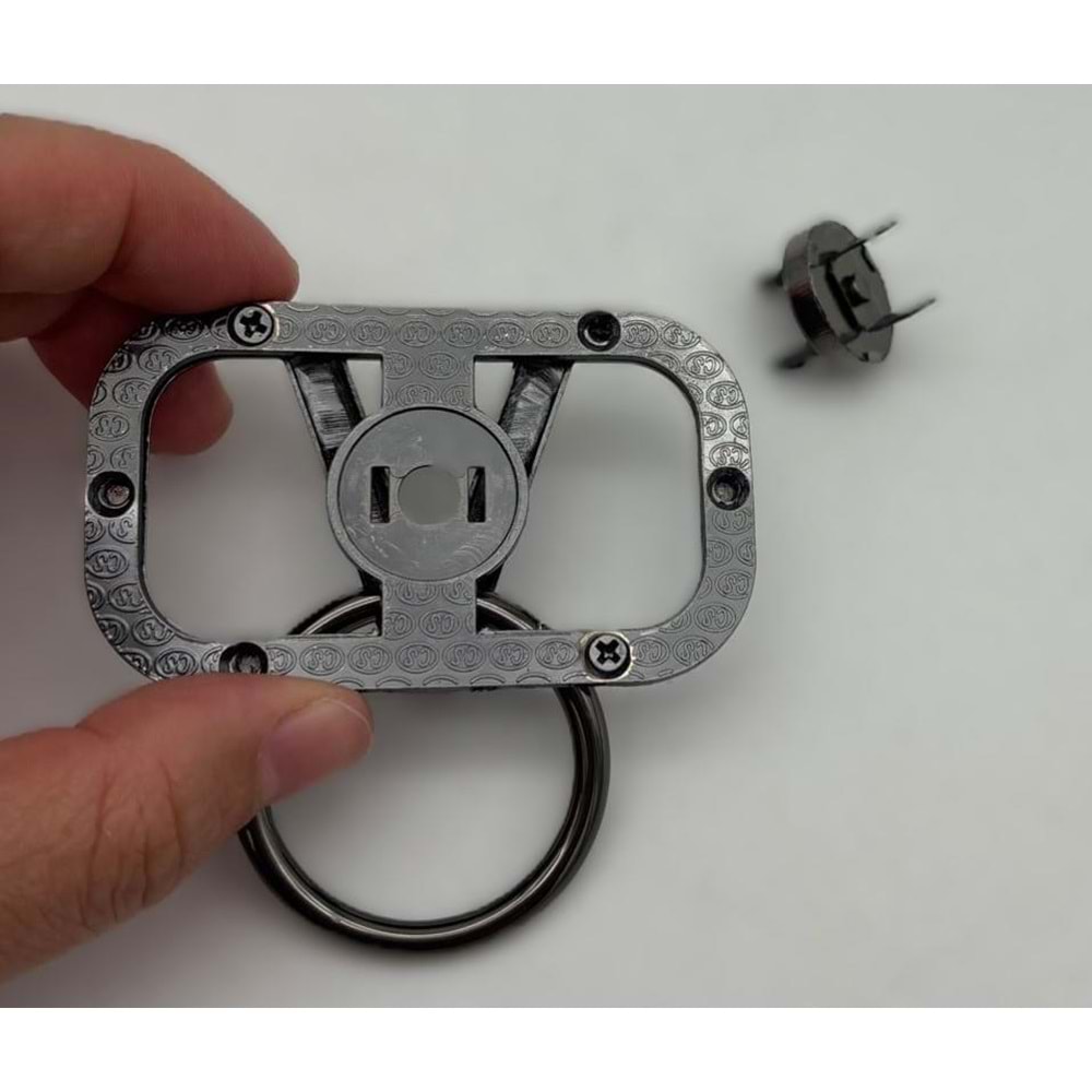 Çanta Aksesuar 7x7 Cm V Marka Halkalı Füme Renk Çanta Kilidi