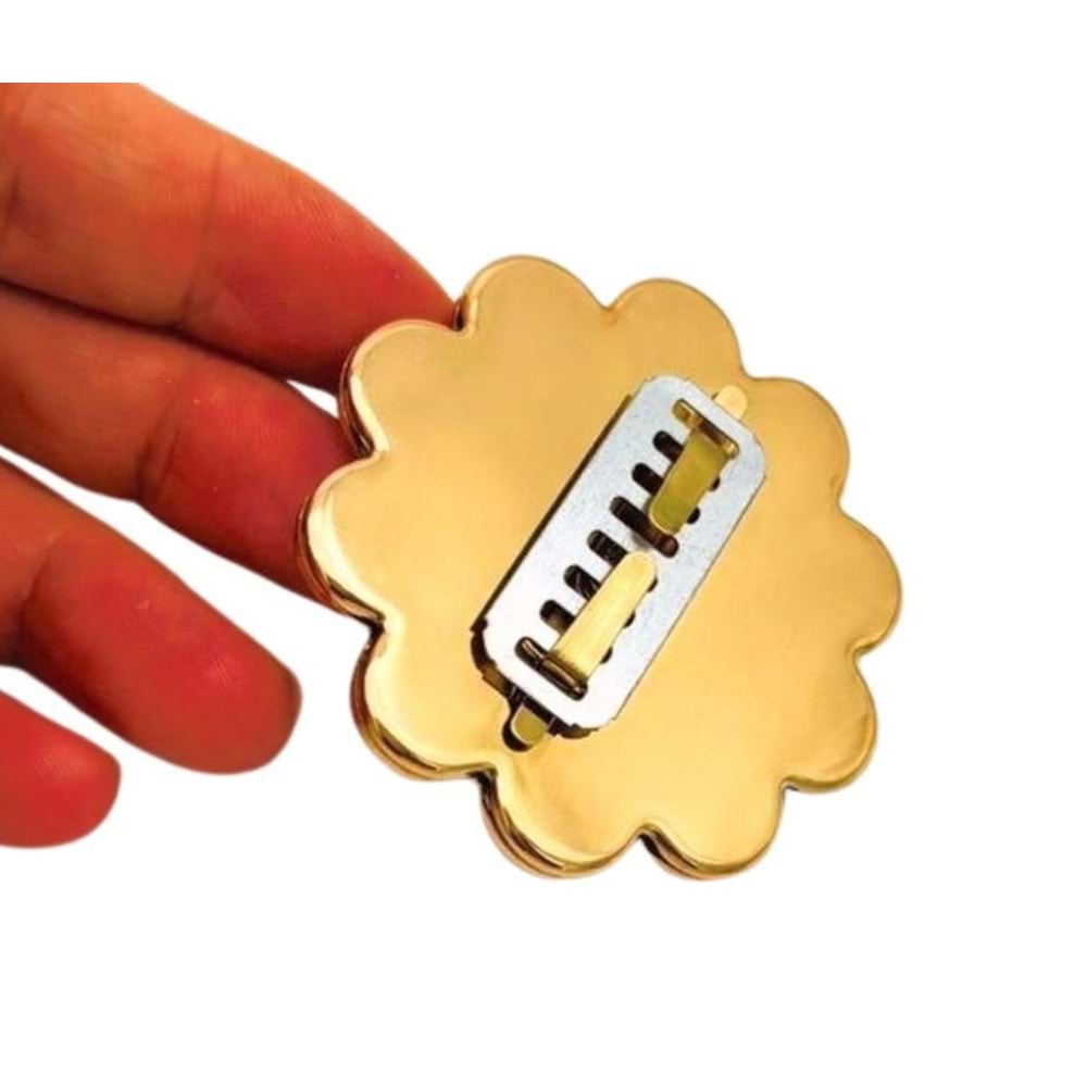 Çanta Aksesuar 6 cm İncili Yuvarlak Light Gold Kilit