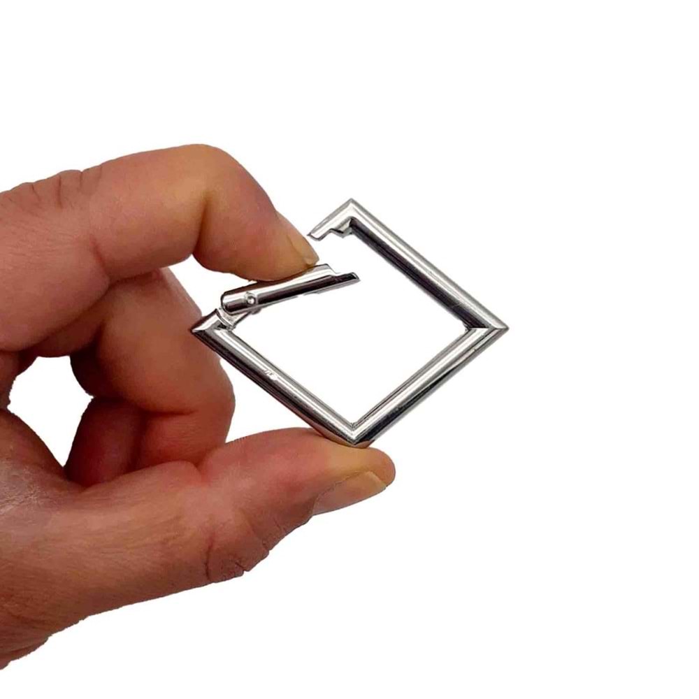 Çanta Aksesuar Kare Yaylı Halka 3.5 X 5.5 Cm Gümüş Renk