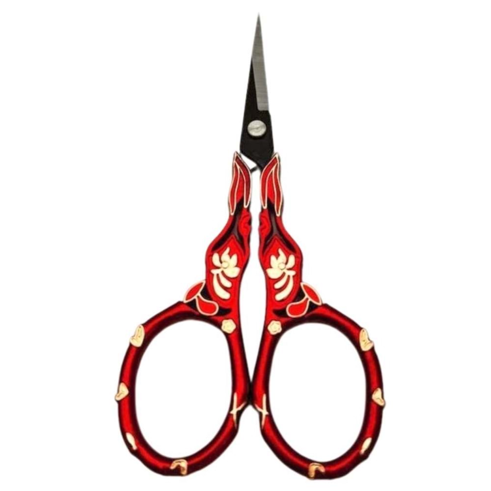 Çanta Aksesuar Kırmızı Renk Vintage Makas 11 cm