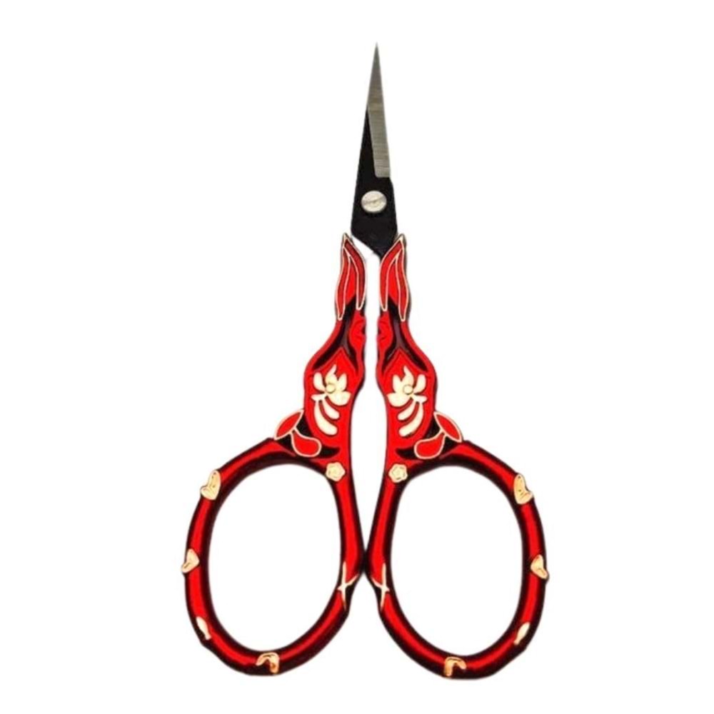 Çanta Aksesuar Kırmızı Renk Vintage Makas 11 cm