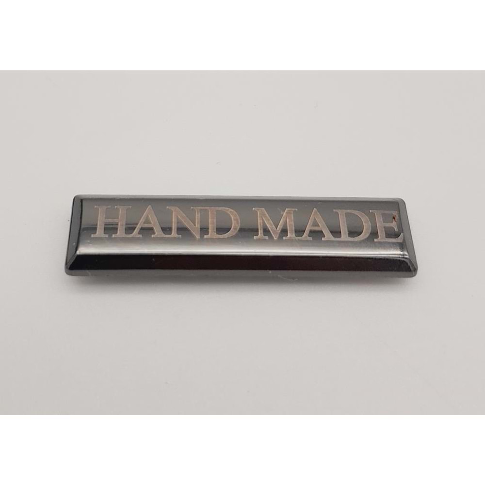 Çanta Aksesuar Handmade Yazılı Metal Etiket Plaka Süs Füme Renk