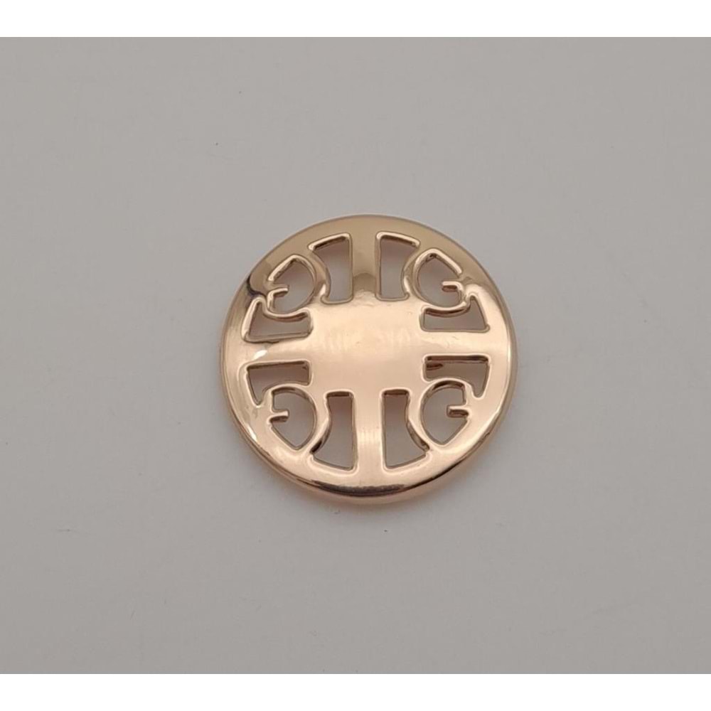 Çanta Aksesuar 3 cm Yuvarlak Model Desenli Light Gold Plaka Süs