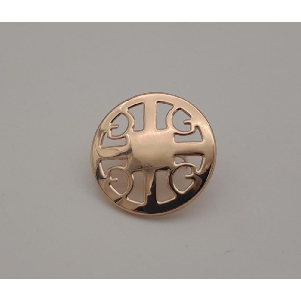 Çanta Aksesuar 3 cm Yuvarlak Model Desenli Light Gold Plaka Süs