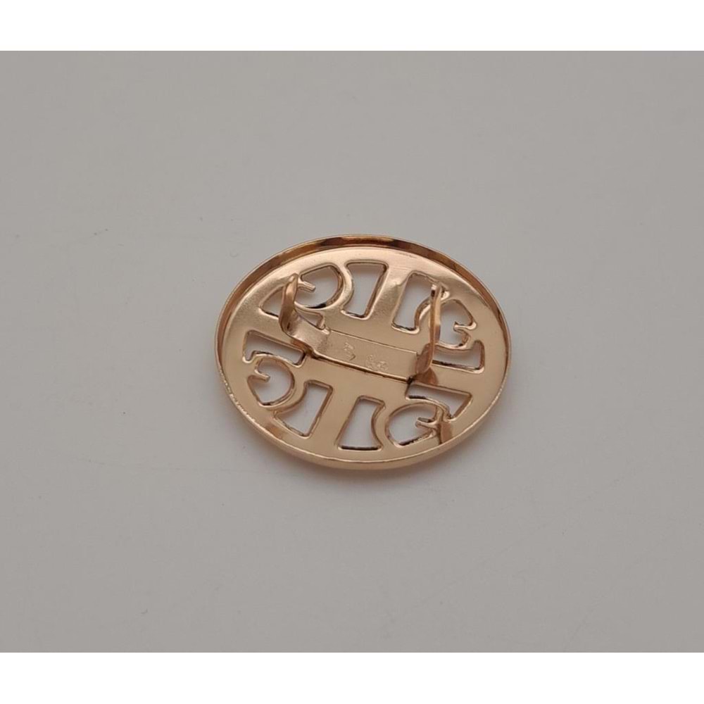 Çanta Aksesuar 3 cm Yuvarlak Model Desenli Light Gold Plaka Süs