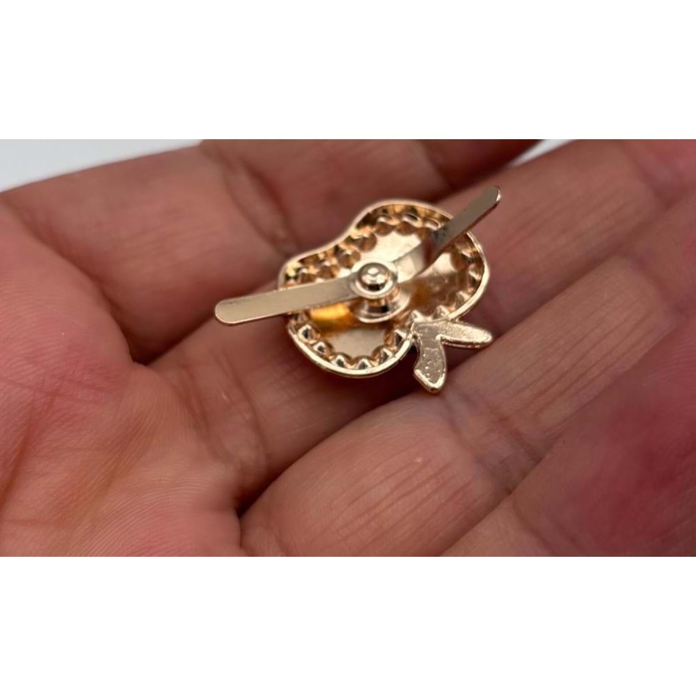 Çanta Aksesuar Light Renk 1.5 Cm Elma Model Plaka Süs