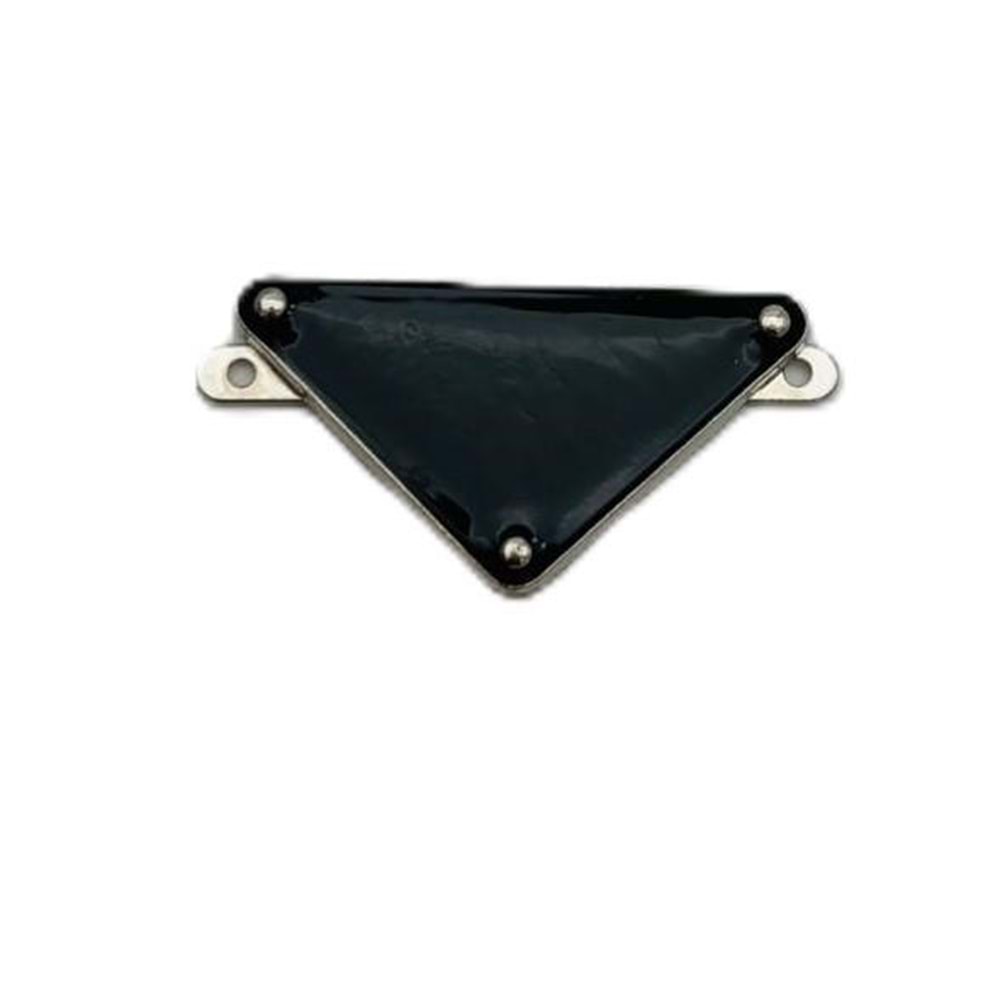 Çanta Aksesuar 3.5x2 Cm Üçgen Metal Plaka Etiket Süs Gümüş Metalli