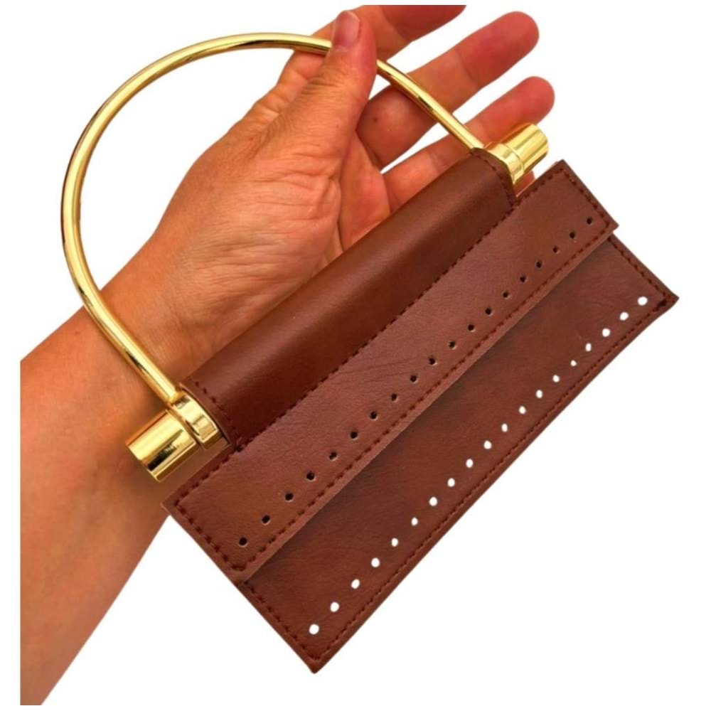 Çanta Aksesuar Suni Derili Metal Çanta Sapı İpek Model Taba Renk Light Gold Metal (Yeni Model)