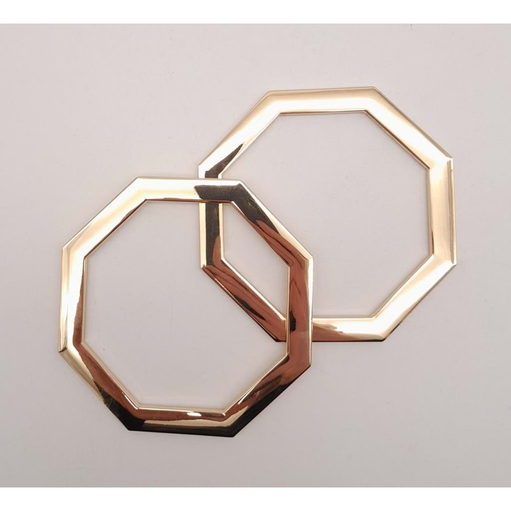 Çanta Aksesuar 10 cm Sekizgen Light Gold Metal Çanta Sapı