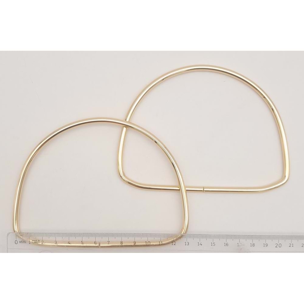 Çanta Aksesuar 12.5 cm D Model Light Gold Renk Metal Çanta Tutma Sapı