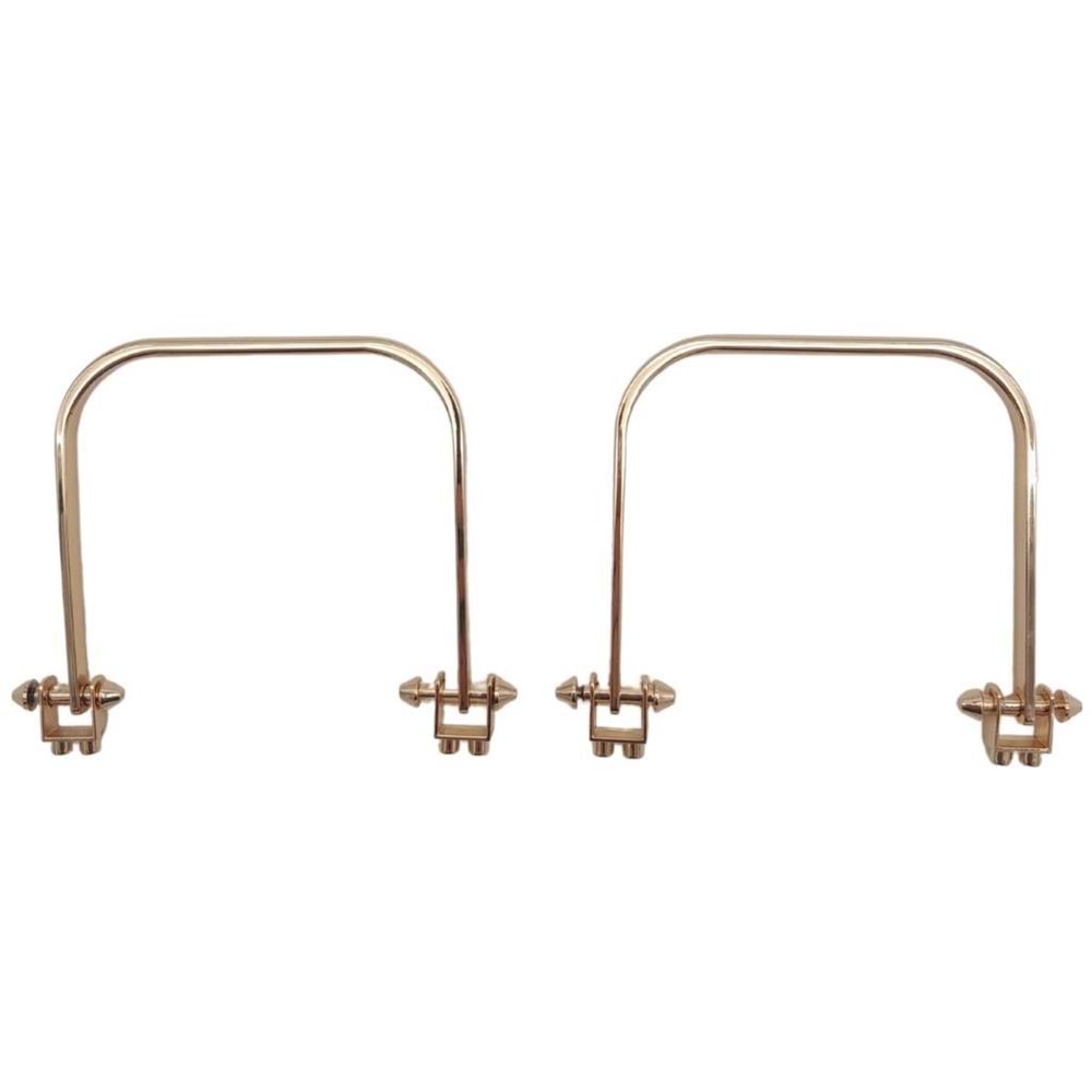 Çanta Aksesuar 9x9 cm Light Gold Renk Vidalı Metal Çanta Tutma Sapı