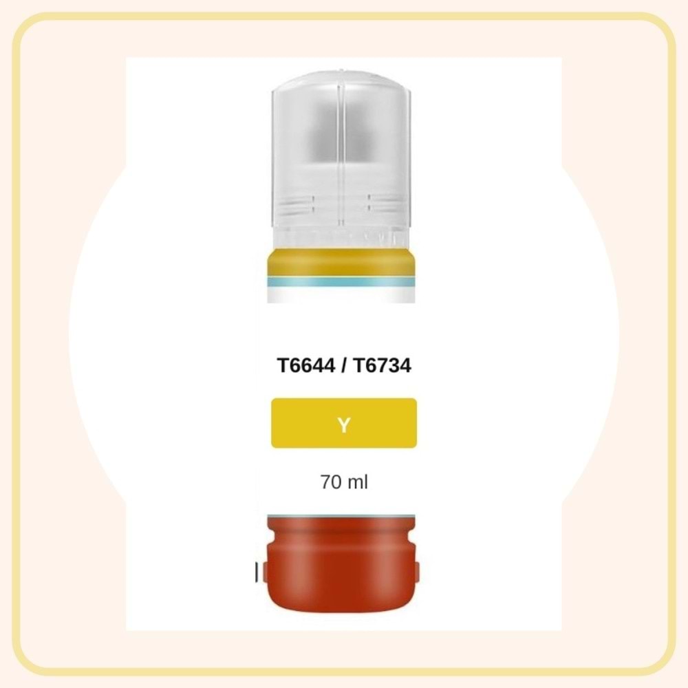 Epson T6644 / T6734 Sarı Muadil Mürekkep 70 ml