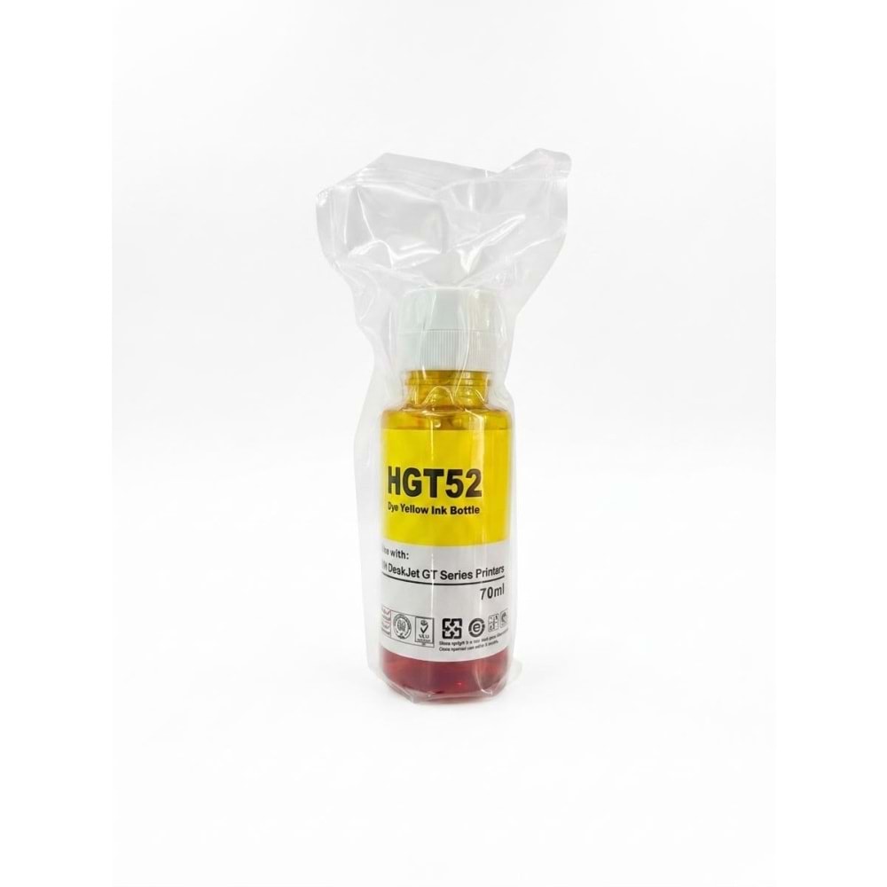 Hp Gt52Y Sarı Muadil Mürekkep 70 ml