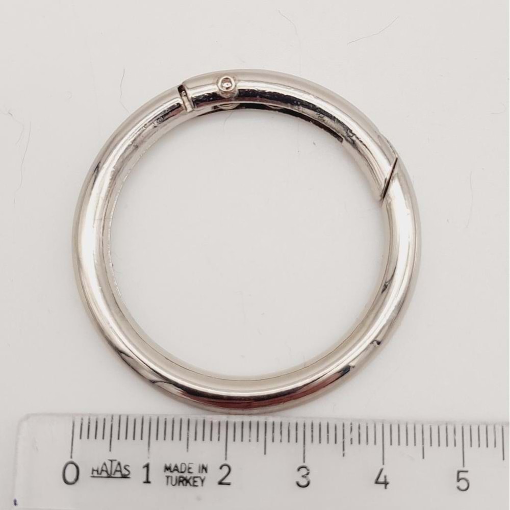 Çanta Aksesuar 4 Cm Gümüş Yaylı Halka 1 Adet