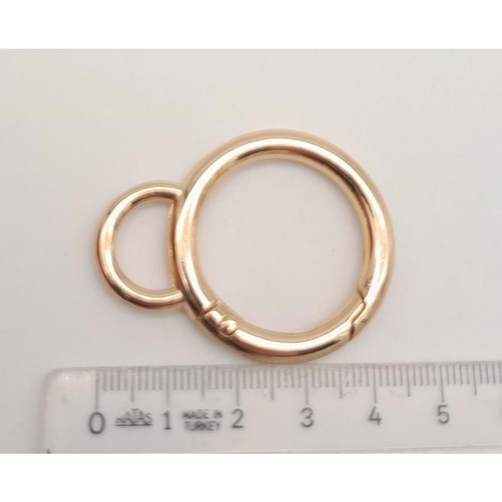 Çanta Aksesuar 2.5 Cm Light Gold Kulaklı Yaylı Halka 1 Adet