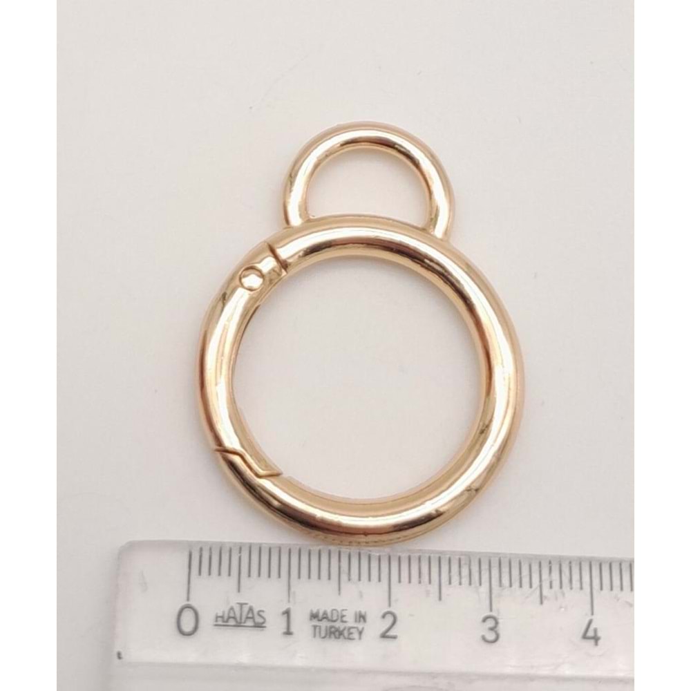 Çanta Aksesuar 2.5 Cm Light Gold Kulaklı Yaylı Halka 1 Adet