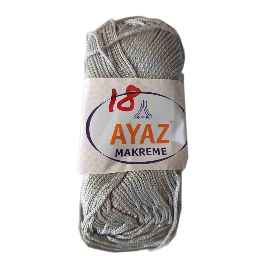 Çanta Aksesuar 100 Gram Polyester Makrome No:18 Açık Gri